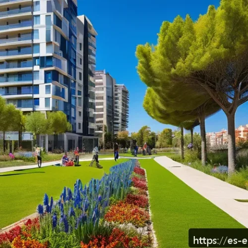환경영향평가 이론 정리 - A vibrant urban community park in a Spanish city filled with native plants and flowers attracting co...