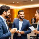 환경영향평가사 네트워크 활용법 - A professional networking event focused on environmental impact assessment, featuring a diverse grou...