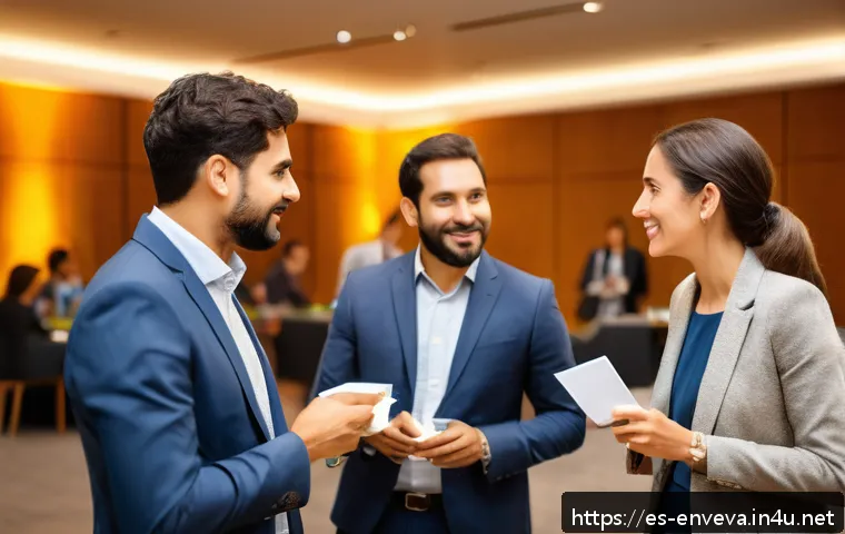 환경영향평가사 네트워크 활용법 - A professional networking event focused on environmental impact assessment, featuring a diverse grou...
